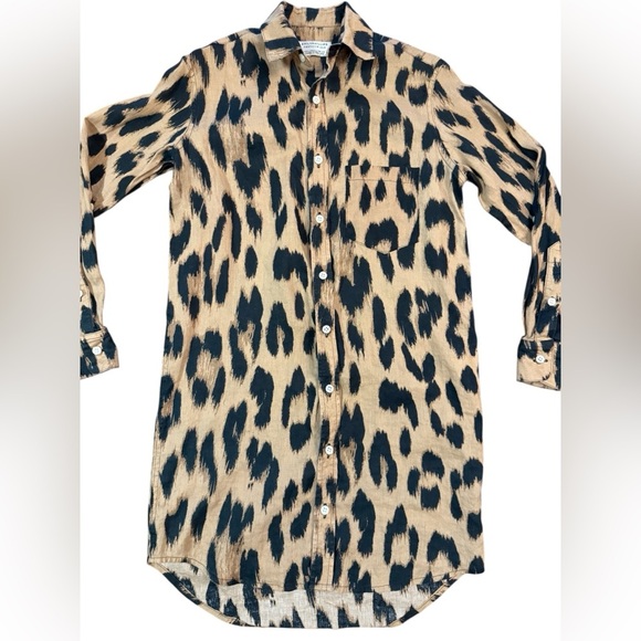 Emily Phillips Nashville TN CHEETAH LINEN GIRLFRIEND MINI DRESS Size Small - Picture 5 of 13